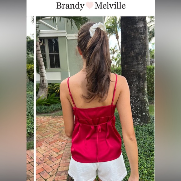 BRANDY MELVILLE RED SILK TANK TOP - Picture 2 of 2